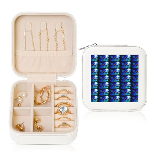 ENGhjes Kleine Schmuckschatulle mit Papageien-Druck, Reise-Schmuckkästchen, Mini-Schmuckaufbewahrung, Vitrine für Frauen von ENGhjes