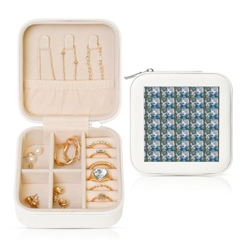 ENGhjes Kleine Schmuckschatulle mit See-Feen-Druck, Reise-Schmuckkästchen, Mini-Schmuckaufbewahrung, Vitrine für Damen von ENGhjes