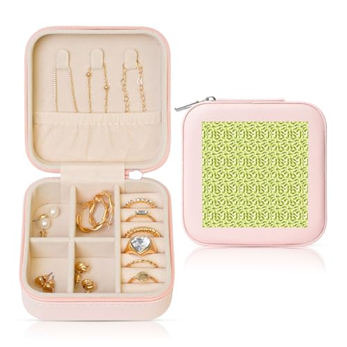ENGhjes Kleine Schmuckschatulle mit Sushi-Dill-Motiv, Reise-Schmuckschatulle, Mini-Schmuckaufbewahrung, Vitrine für Damen von ENGhjes