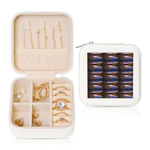 ENGhjes Kleine Schmuckschatulle mit Wildtier-Motiv, Reise-Schmuckkästchen, tragbar, Schmuck-Aufbewahrungsvitrine für Frauen von ENGhjes