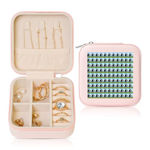 ENGhjes Kleine Schmuckschatulle mit niedlichem Kuhdruck, Reise-Schmuckschatulle, Mini-Schmuck-Aufbewahrungsvitrine für Frauen ENGhjes Kleine Schmuckschatulle mit niedlichem Kuhdruck, Reise-Schmuckschatulle, Mini-Schmuck-Aufbewahrungsvitrine für Frauen von ENGhjes