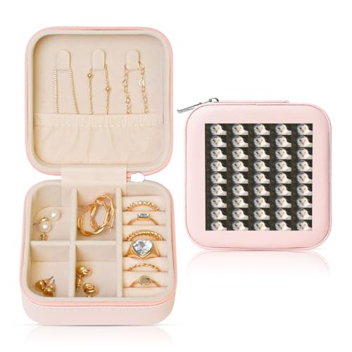 ENGhjes Kleine Schmuckschatulle mit schneebedeckten Eulen-Augen, Reise-Schmuckkästchen, tragbar, Schmuckaufbewahrung, Vitrine für Damen von ENGhjes