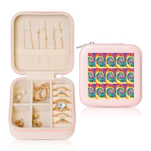 ENGhjes Kleine Schmuckschatulle mit tanzendem Bären-Druck, Reise-Schmuckschatulle, Mini-Schmuck-Aufbewahrungsvitrine für Frauen von ENGhjes
