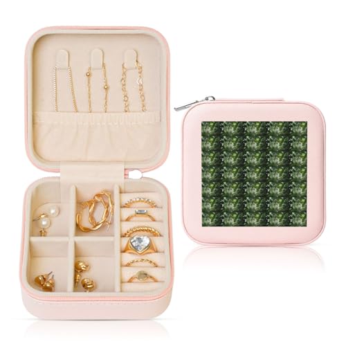 ENGhjes Kleine Schmuckschatulle mit tropischem Regenwald-Dschungel-Szenen-Druck, Reise-Schmuckschatulle, Mini-Schmuck-Aufbewahrungsvitrine für Frauen ENGhjes Kleine Schmuckschatulle mit tropischem Regenwald-Dschungel-Szenen-Druck, Reise-Schmuckschatulle, Mini-Schmuck-Aufbewahrungsvitrine für Frauen von ENGhjes