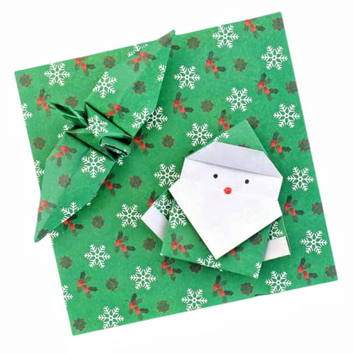200x ENIXWH Origami Papier Flash Craft Paper Weihnachten Rot Bastelpapier Origamipapier Zweiseitig Faltpapier für Kinder (Grün, 15*15CM) von ENIXWH