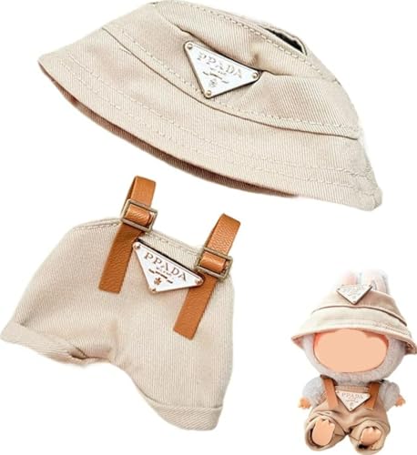 Bekleidungs Set für La-bubu 17cm Puppen Outfit-Set Sommer Kleidung Puppenkleidung (Keine Puppe enthalten) (Kaki) von ENIXWH