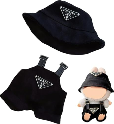 Bekleidungs Set für La-bubu 17cm Puppen Outfit-Set Sommer Kleidung Puppenkleidung (Keine Puppe enthalten) (Schwarz) von ENIXWH