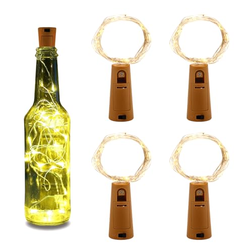 ENLACE 4 Stück Flaschenlichterkette Korken, 2M 20 LED Flaschenlicht Batterie, Warmweiß Glas Licht Lichterkette mit Batterie, Lichterkette Flaschenkorken für Hochzeit, Weihnachten, Party Deko ENLACE 4 Stück Flaschenlichterkette Korken, 2M 20 LED Flaschenlicht Batterie, Warmweiß Glas Licht Lichterkette mit Batterie, Lichterkette Flaschenkorken für Hochzeit, Weihnachten, Party Deko von ENLACE
