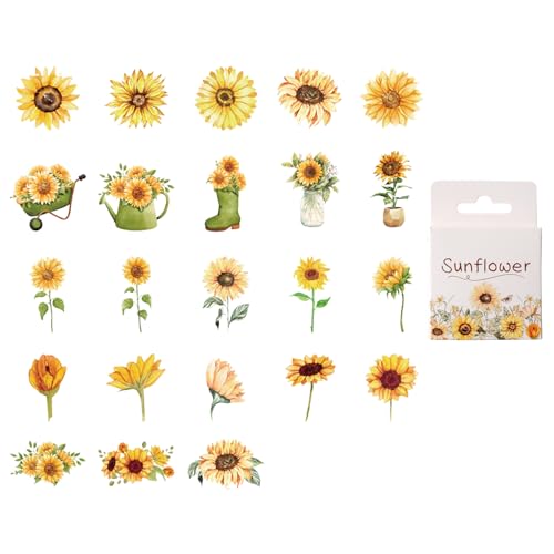 ENLACE 46 Stück Sonnenblumen Aufkleber, Sunflower Sticker Set, Scrapbook Stickers, Sonnenblumen Aufkleber für Reisekoffer, Skateboards, Telefon Fall, Laptop, Karte Herstellung ENLACE 46 Stück Sonnenblumen Aufkleber, Sunflower Sticker Set, Scrapbook Stickers, Sonnenblumen Aufkleber für Reisekoffer, Skateboards, Telefon Fall, Laptop, Karte Herstellung von ENLACE