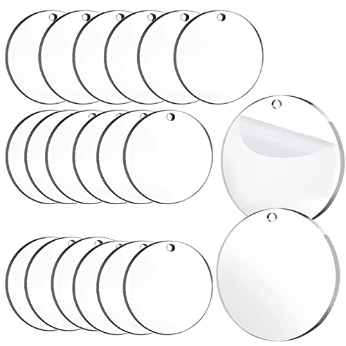 ENLACE Acrylscheibe Rund mit Loch 20 Stück Acryl Rohlinge Transparente Kreis Scheibe,Rund Klare Acrylplatte für DIY Schlüsselanhänger,Bastelprojekt Malerei und Partybeschilderung 5cm ENLACE Acrylscheibe Rund mit Loch 20 Stück Acryl Rohlinge Transparente Kreis Scheibe,Rund Klare Acrylplatte für DIY Schlüsselanhänger,Bastelprojekt Malerei und Partybeschilderung 5cm von ENLACE