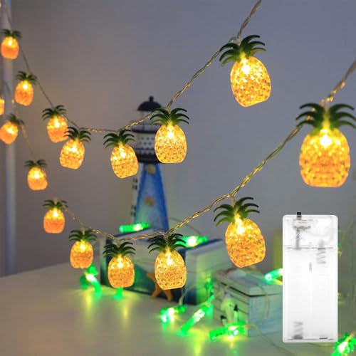 ENLACE Ananas Lichterkette, 3M 20 LED Tropische Sommer-Lichterkette Batteriebetrieben, Hawaii Lichterketten für Hawaii Party, Schlafzimmer, Sommerpartys, Strand Deko, Innen und Außen ENLACE Ananas Lichterkette, 3M 20 LED Tropische Sommer-Lichterkette Batteriebetrieben, Hawaii Lichterketten für Hawaii Party, Schlafzimmer, Sommerpartys, Strand Deko, Innen und Außen von ENLACE