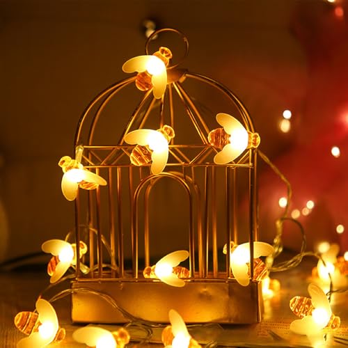 ENLACE Biene Lichterkette, 3M 20 LED Lichterkette Bienen Deko Batteriebetrie, Bienenlichterketten für Außen & Innen, Bienen Dekoration für Garten Hochzeit Party Weihnachten Geburtstagsdeko ENLACE Biene Lichterkette, 3M 20 LED Lichterkette Bienen Deko Batteriebetrie, Bienenlichterketten für Außen & Innen, Bienen Dekoration für Garten Hochzeit Party Weihnachten Geburtstagsdeko von ENLACE