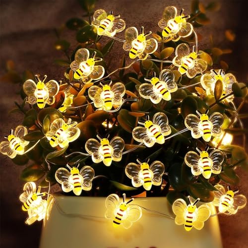 ENLACE Biene Lichterkette, 3M 30 LED Lichterkette Bienen Batteriebetrie, Lichterketten Bienen Deko für Kinderzimmer, Garten, Hochzeit, Party, Geburtstagsdeko, Weihnachten, Außen & Innen ENLACE Biene Lichterkette, 3M 30 LED Lichterkette Bienen Batteriebetrie, Lichterketten Bienen Deko für Kinderzimmer, Garten, Hochzeit, Party, Geburtstagsdeko, Weihnachten, Außen & Innen von ENLACE