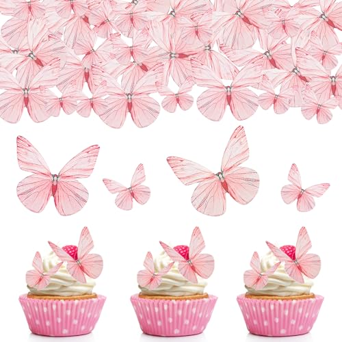 ENLACE Esspapier Cupcake Topper (Rosa Schmetterling) von ENLACE