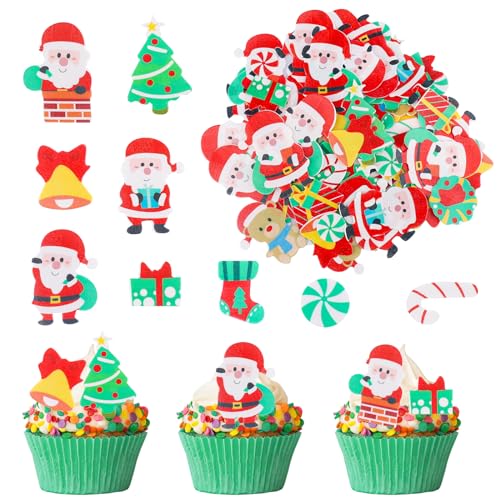 ENLACE Esspapier Weihnachten Tortendeko,100 Stück Weihnachten Cupcake Topper,Essbare Weihnachtsdeko für Torte,Kuchen Deko Weihnachten,Muffin Deko Weihnachten für Weihnachten Streudeko,Cupcakes,Kuchen ENLACE Esspapier Weihnachten Tortendeko,100 Stück Weihnachten Cupcake Topper,Essbare Weihnachtsdeko für Torte,Kuchen Deko Weihnachten,Muffin Deko Weihnachten für Weihnachten Streudeko,Cupcakes,Kuchen von ENLACE