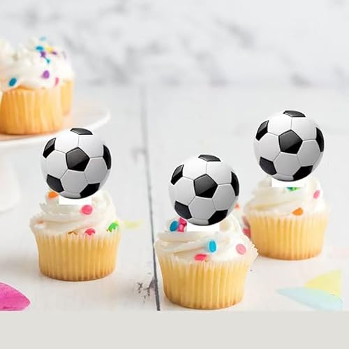 ENLACE Fußball Cupcake Topper, 48 Stück, für Geburtstag, Sportparty, Taufe ENLACE Fußball Cupcake Topper, 48 Stück, für Geburtstag, Sportparty, Taufe von ENLACE
