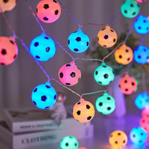 ENLACE Fußball Lichterkette, 1,5M 10 LED Kinderzimmer Lichterkette Batteriebetrieben, Bunt Fussball Lichterketten für Innen, Hochzeit, Themenparty, Weihnachten, Kinderzimmer, Party Deko ENLACE Fußball Lichterkette, 1,5M 10 LED Kinderzimmer Lichterkette Batteriebetrieben, Bunt Fussball Lichterketten für Innen, Hochzeit, Themenparty, Weihnachten, Kinderzimmer, Party Deko von ENLACE