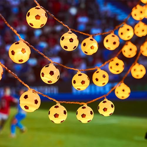 ENLACE Fußball Lichterkette, 3M 20 LED Lichterkette Kinderzimmer Batteriebetriebene, Warmweiß Fussball Lichterketten für Innen, Hochzeit, Themenparty, Weihnachten, Zimmer, Party Deko ENLACE Fußball Lichterkette, 3M 20 LED Lichterkette Kinderzimmer Batteriebetriebene, Warmweiß Fussball Lichterketten für Innen, Hochzeit, Themenparty, Weihnachten, Zimmer, Party Deko von ENLACE