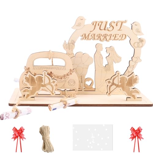 ENLACE Geldgeschenk Hochzeit Holz,Just Married Hochzeitsgeschenke für Brautpaar,Kreatives Hochzeitsgeschenk Geld Holz,Mr & Mrs Hochzeit Geldgeschenk mit Auto,Geldgeschenke Zur Hochzeit ENLACE Geldgeschenk Hochzeit Holz,Just Married Hochzeitsgeschenke für Brautpaar,Kreatives Hochzeitsgeschenk Geld Holz,Mr & Mrs Hochzeit Geldgeschenk mit Auto,Geldgeschenke Zur Hochzeit von ENLACE