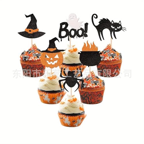 ENLACE Halloween Cupcake Topper 24 Stück für Halloween und Geburtstagspartys ENLACE Halloween Cupcake Topper 24 Stück für Halloween und Geburtstagspartys von ENLACE