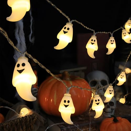 ENLACE Halloween Geister Lichterkette, 3M 20 LED Gespenst Lichterkette Batteriebetrieben, 2 Modi, Warmweiß Geister Lichterketten für Halloween Deko, Herbst, Weihnachten, Party ENLACE Halloween Geister Lichterkette, 3M 20 LED Gespenst Lichterkette Batteriebetrieben, 2 Modi, Warmweiß Geister Lichterketten für Halloween Deko, Herbst, Weihnachten, Party von ENLACE