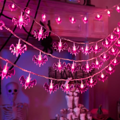 ENLACE Halloween LED Lichterkette, 3M 20 LED Fledermaus Lichterkette Batteriebetrieben, 2 Modi, Lila Fledermaus Lichter für Halloween Deko, Herbst, Erntedankfest, Weihnachten, Party ENLACE Halloween LED Lichterkette, 3M 20 LED Fledermaus Lichterkette Batteriebetrieben, 2 Modi, Lila Fledermaus Lichter für Halloween Deko, Herbst, Erntedankfest, Weihnachten, Party von ENLACE