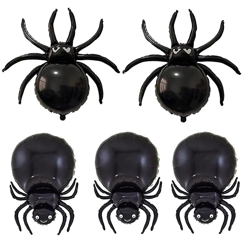 ENLACE Halloween Luftballons - 5 Stück Schwarze Spinnen Ballons, Folienballon für Party Deko, Horror Luftballon für Kinder Geschenk ENLACE Halloween Luftballons - 5 Stück Schwarze Spinnen Ballons, Folienballon für Party Deko, Horror Luftballon für Kinder Geschenk von ENLACE