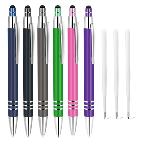 ENLACE Hochwertig Kugelschreiber Set 6 Stück Ergonomischer Kugelschreiber Metall Kulli mit Rutschfeste Griffzone,Schwarz Druckkugelschreiber mit 10 Stück Kugelschreiberminen für Büro Haushalt ENLACE Hochwertig Kugelschreiber Set 6 Stück Ergonomischer Kugelschreiber Metall Kulli mit Rutschfeste Griffzone,Schwarz Druckkugelschreiber mit 10 Stück Kugelschreiberminen für Büro Haushalt von ENLACE