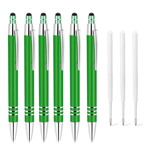 ENLACE Hochwertig Kugelschreiber Set 6 Stück Ergonomischer Kugelschreiber Metall Kulli mit Rutschfeste Griffzone, Druckkugelschreiber mit 10 Stück Kugelschreiberminen für Büro Haushalt, Grün ENLACE Hochwertig Kugelschreiber Set 6 Stück Ergonomischer Kugelschreiber Metall Kulli mit Rutschfeste Griffzone, Druckkugelschreiber mit 10 Stück Kugelschreiberminen für Büro Haushalt, Grün von ENLACE