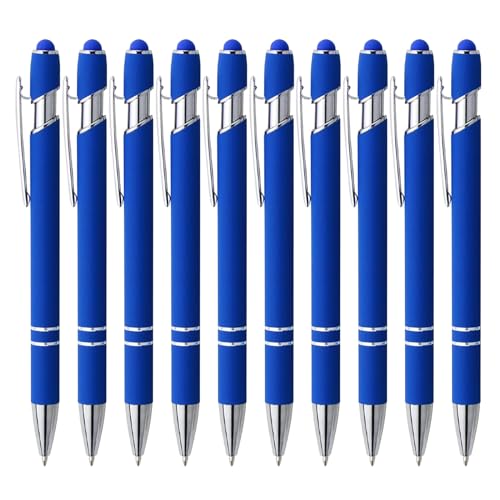 ENLACE Kugelschreiber Hochwertig, 10 Stück Kugelschreiber Ergonomische Blau, Kugelschreiber mit Touchpen, Blau Tinte Kuli Metall Kugelschreiber Set für Büro und Haushalt, Strichstärke 0,7 mm ENLACE Kugelschreiber Hochwertig, 10 Stück Kugelschreiber Ergonomische Blau, Kugelschreiber mit Touchpen, Blau Tinte Kuli Metall Kugelschreiber Set für Büro und Haushalt, Strichstärke 0,7 mm von ENLACE