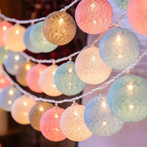 ENLACE LED Lichterkette Baumwollkugeln, 1,5M 10 LED Cotton Ball Lichterketten Kugeln, 6cm Durchmesser Macaron Baumwollkugeln Lichterkette für Kinderzimmer, Hochzeit, Weihnachten, Party Deko ENLACE LED Lichterkette Baumwollkugeln, 1,5M 10 LED Cotton Ball Lichterketten Kugeln, 6cm Durchmesser Macaron Baumwollkugeln Lichterkette für Kinderzimmer, Hochzeit, Weihnachten, Party Deko von ENLACE