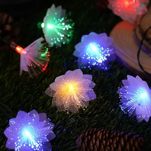 ENLACE LED Blumen Lichterkette, 2 Meter, 10 Mehrfarbige Doppelblüten, Batteriebetrieben, Dauerlicht von ENLACE