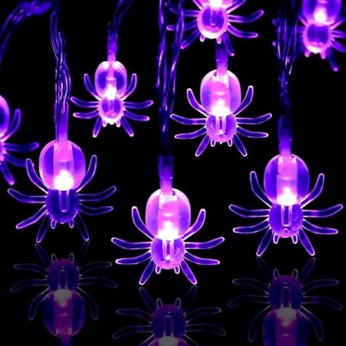 ENLACE LED Halloween Lichterkette, Violette Spinnen Design, 3 Meter, 20 LEDs, Batteriebetrieben mit Blinkfunktion ENLACE LED Halloween Lichterkette, Violette Spinnen Design, 3 Meter, 20 LEDs, Batteriebetrieben mit Blinkfunktion von ENLACE