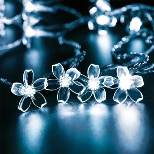 ENLACE LED Kirschblüten Lichterkette, 3M 20 LED Blumen Lichterketten Batteriebetrieben, 2 Modi Funkeln und Dauerlicht, Weiß Blumen Lichterkette für Garten, Hochzeit, Innen, Außen, Party Dekoration ENLACE LED Kirschblüten Lichterkette, 3M 20 LED Blumen Lichterketten Batteriebetrieben, 2 Modi Funkeln und Dauerlicht, Weiß Blumen Lichterkette für Garten, Hochzeit, Innen, Außen, Party Dekoration von ENLACE