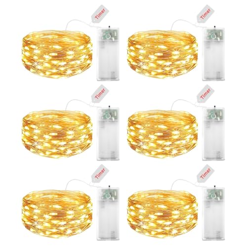ENLACE LED-Lichterkette, 2 Meter, 20 Warmweiße Lichter, Batteriebetrieben mit Timer, 6er-Set ENLACE LED-Lichterkette, 2 Meter, 20 Warmweiße Lichter, Batteriebetrieben mit Timer, 6er-Set von ENLACE