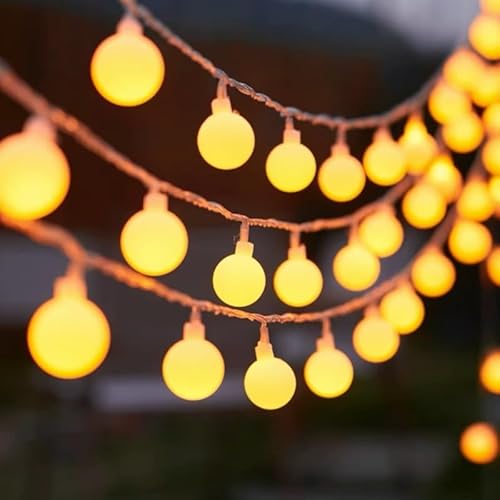 ENLACE LED-Lichterkette, 4m, 40 Kugeln, 1,8cm, Warmweiß, Batteriebetrieb mit Blinkfunktion von ENLACE