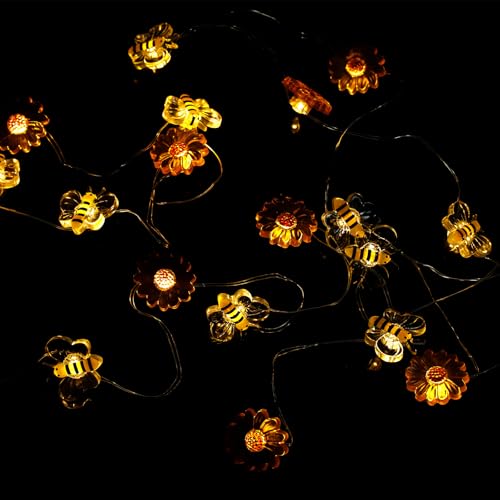 ENLACE LED Lichterkette Biene und Blumen, 2M 20 LED Lichterkette Bienen Batteriebetrie, Biene Blumen Lichterketten Dekoration für Kinderzimmer Garten Hochzeit Party Außen Innen ENLACE LED Lichterkette Biene und Blumen, 2M 20 LED Lichterkette Bienen Batteriebetrie, Biene Blumen Lichterketten Dekoration für Kinderzimmer Garten Hochzeit Party Außen Innen von ENLACE