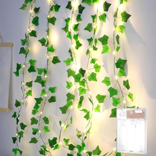 ENLACE LED Lichterkette Efeu Künstlich, 5M 50 LED Efeu Künstlich mit Lichterkette, Lichterketten mit Blättern, Efeugirlande Lichterketten für Hochzeit, Kinderzimmer, Innen, Party Deko ENLACE LED Lichterkette Efeu Künstlich, 5M 50 LED Efeu Künstlich mit Lichterkette, Lichterketten mit Blättern, Efeugirlande Lichterketten für Hochzeit, Kinderzimmer, Innen, Party Deko von ENLACE