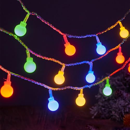 ENLACE LED Lichterkette Kugel, 1,5M 10 LED Lichterkette Kugeln Batteriebetrieben, Bunt Globe Lichterketten für Außen, Innen, Hochzeit, Party, Weihnachten, Garten, Balkon Deko von ENLACE