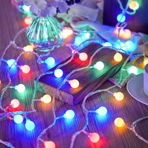 ENLACE LED Lichterkette Kugeln, 10M 80 LED Lichterkette Kugeln Batteriebetrieben, 2 Modi Funkeln und Dauerlicht, Bunte Kugel Lichterketten, für Weihnachten, Hochzeit, Party, Garten ENLACE LED Lichterkette Kugeln, 10M 80 LED Lichterkette Kugeln Batteriebetrieben, 2 Modi Funkeln und Dauerlicht, Bunte Kugel Lichterketten, für Weihnachten, Hochzeit, Party, Garten von ENLACE