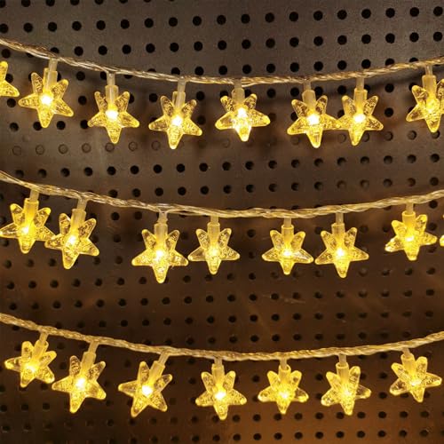 ENLACE LED Lichterkette Sterne, 3M 20 LED Sternenlichterkette Batteriebetrieben, Warmweiße Lichterkette Weihnachten für Kinderzimmer Schlafzimmer Hochzeit Party Innen Außen Deko von ENLACE