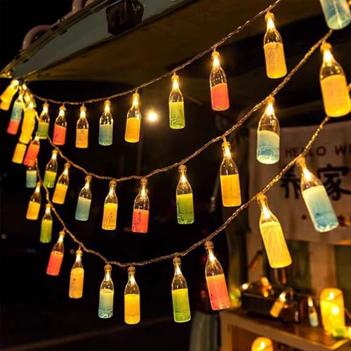 ENLACE LED Lichterkette mit Flaschendesign, 1,5M 10 LED Weinflaschen-Lichterkette Batteriebetriebene, Sommer Lichterkette Dekor für Bar, Party, Hochzeit, Garten, Bistros, Innen und Außen ENLACE LED Lichterkette mit Flaschendesign, 1,5M 10 LED Weinflaschen-Lichterkette Batteriebetriebene, Sommer Lichterkette Dekor für Bar, Party, Hochzeit, Garten, Bistros, Innen und Außen von ENLACE