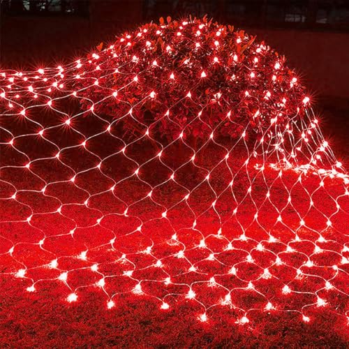 ENLACE LED Lichternetz, 1,5x1,5m 96 LED Lichterkette Außen Netz, Lichtervorhang mit 8 Modi, Lichternetz Lichtervorhang für Büsche Halloween Weihnachten Hochzeit Party, Rot ENLACE LED Lichternetz, 1,5x1,5m 96 LED Lichterkette Außen Netz, Lichtervorhang mit 8 Modi, Lichternetz Lichtervorhang für Büsche Halloween Weihnachten Hochzeit Party, Rot von ENLACE