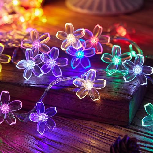 ENLACE Lichterkette Blumen, 3M 20 LED Kirschblüten Lichterketten Batteriebetrieben, Bunt Blumen Lichterkette für Garten, Hochzeit, Innen, Außen, Terrasse, Bäume, Party Dekoration ENLACE Lichterkette Blumen, 3M 20 LED Kirschblüten Lichterketten Batteriebetrieben, Bunt Blumen Lichterkette für Garten, Hochzeit, Innen, Außen, Terrasse, Bäume, Party Dekoration von ENLACE
