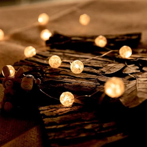 ENLACE Lichterkette Kristall Kugeln, 2M 20 LED Lichterkette Kristall Crackle Kugeln Batteriebetrieben, Warmweiß Lichterketten für Innen Hochzeit Weihnachten Valentinstag Schlafzimmer Party Dekoration ENLACE Lichterkette Kristall Kugeln, 2M 20 LED Lichterkette Kristall Crackle Kugeln Batteriebetrieben, Warmweiß Lichterketten für Innen Hochzeit Weihnachten Valentinstag Schlafzimmer Party Dekoration von ENLACE
