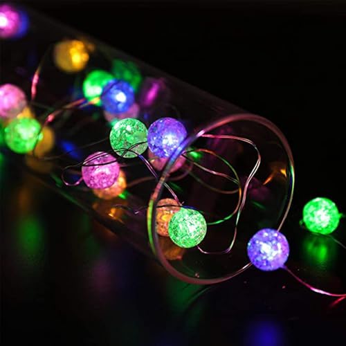 ENLACE Lichterkette Kristall Kugeln, 3M 30 LED Bunte Kristallkugeln Batteriebetrieben, Kristall Crackle Kugeln Lichterkette für Innen Hochzeit Weihnachten Valentinstag Schlafzimmer Party Dekoration ENLACE Lichterkette Kristall Kugeln, 3M 30 LED Bunte Kristallkugeln Batteriebetrieben, Kristall Crackle Kugeln Lichterkette für Innen Hochzeit Weihnachten Valentinstag Schlafzimmer Party Dekoration von ENLACE