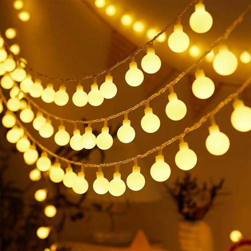 ENLACE Lichterkette Kugeln, 10M 80 LED LED Lichterkette Außen Batterie, 2 Modi Funkeln und Dauerlicht, Warmweiß Kugel Lichterketten, für Hochzeit, Party, Weihnachten, Garten, Balkon, Camping ENLACE Lichterkette Kugeln, 10M 80 LED LED Lichterkette Außen Batterie, 2 Modi Funkeln und Dauerlicht, Warmweiß Kugel Lichterketten, für Hochzeit, Party, Weihnachten, Garten, Balkon, Camping von ENLACE