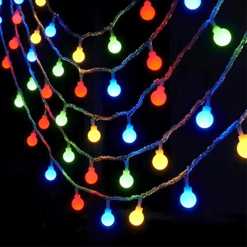 ENLACE Lichterkette Kugeln, 6M 40 LED Lichterkette Bunt Batteriebetriebene, 2 Modi Funkeln und Dauerlicht, Kugel Lichterkette für Hochzeit, Party, Weihnachten, Balkon Deko, Innen & Außen von ENLACE