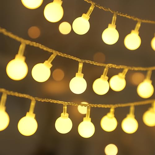 ENLACE Lichterkette Kugeln Batterie, 1,5M 10 LED Kugel Lichterkette Warmweiß, Globe Lichterketten für Außen, Innen, Hochzeit, Party, Weihnachten, Garten, Balkon Deko von ENLACE