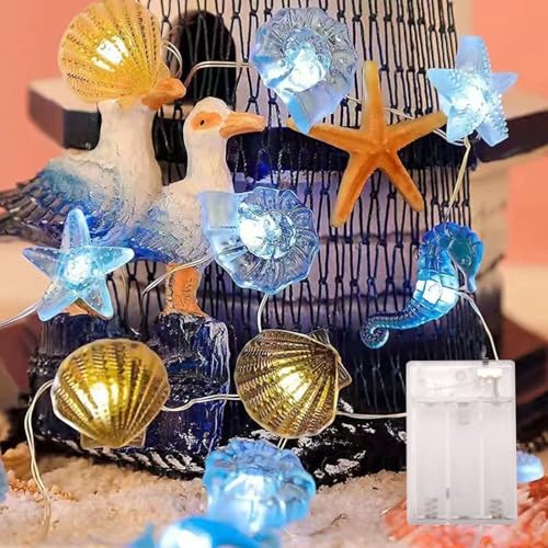 ENLACE Lichterkette Meerestiere, 3M 30 LED Seepferdchen Seestern Wellhornschnecken Muschel Lichterkette, Lichterkette Kinderzimmer, Maritime Lichterkette für Kinderzimmer Hochzeit Party Deko ENLACE Lichterkette Meerestiere, 3M 30 LED Seepferdchen Seestern Wellhornschnecken Muschel Lichterkette, Lichterkette Kinderzimmer, Maritime Lichterkette für Kinderzimmer Hochzeit Party Deko von ENLACE